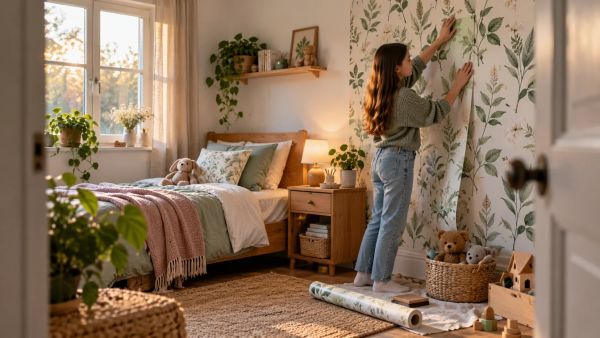 Transformez la chambre de votre fille avec notre papier peint créatif